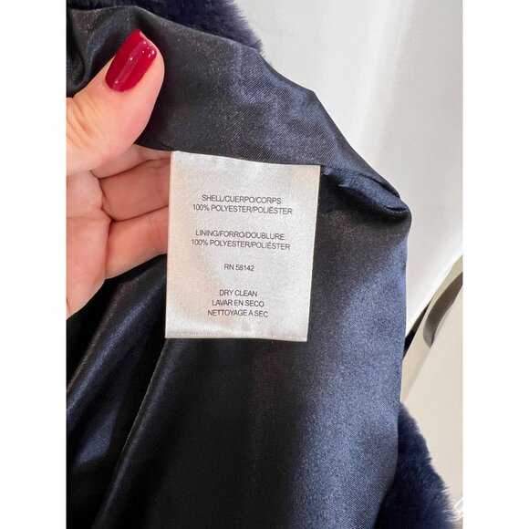 Gal Meets Glam Collection Blue Reese Faux Fur Jacket NWOT - size M - Picture 4 of 6